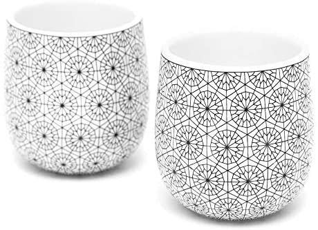 Double Walled Espresso Cups, Dobbelt Set of 2, 2 Ounce, Circle Pattern - Insulated Ceramic Cups ...
