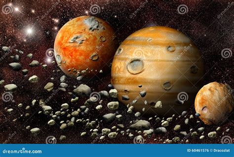 Planet in the Asteroid Belt Stock Illustration - Illustration of universe, science: 60461576