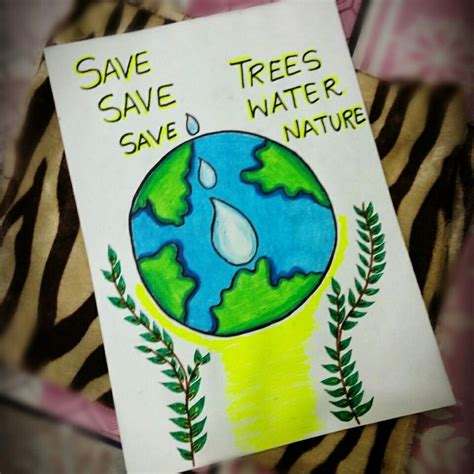 Poster on save tree and water | Save trees, Poster drawing, Kids canvas art