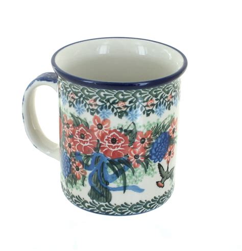 Blue Rose Polish Pottery | Blush Bouquet Small Coffee Mug