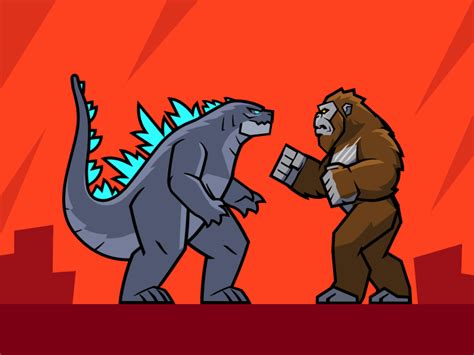 Godzilla vs. Kong - Official Animated stickers by Alex Yunak on Dribbble