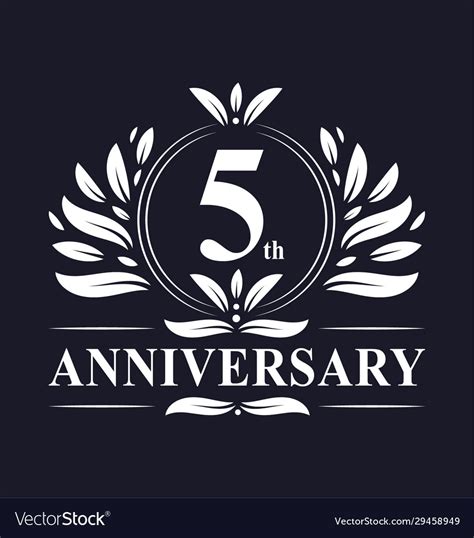 5 years anniversary logo 5th anniversary Vector Image