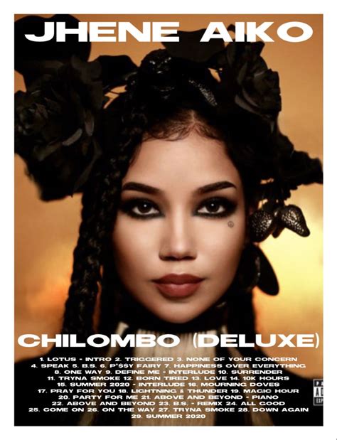 jhené aiko chilombo deluxe album poster ♡ | Jhene aiko, Jhene aiko album, Artist wall