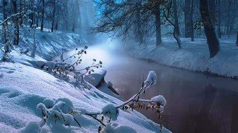 Winter In River HD desktop wallpaper : Widescreen : High Definition : Fullscreen