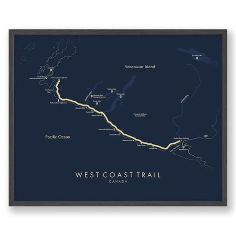 West Coast Trail Map West Coast Trail Poster Hiking Canada - Etsy Canada