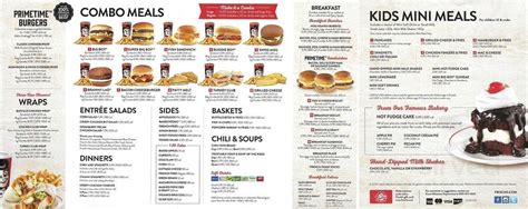 Frisch's Big Boy menu in Reynoldsburg, Ohio, USA