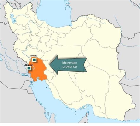 Iran map the Abadan and Ahvaz cities is the site studied in the current ...