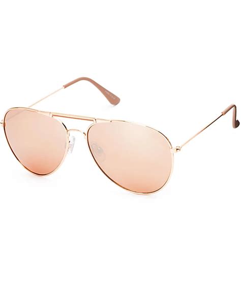 Accomplice Rose Gold Aviator Sunglasses at Zumiez : PDP