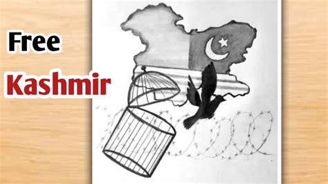 Kashmir Day Drawing - Kashmir Solidarity Day Poster - Easy Pencil ...