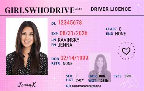 FREE Editable Driver's License Template - Girls Who Drive