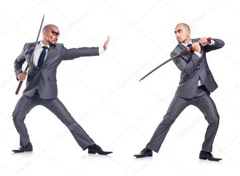 Two men fighting with swords — Stock Photo © Elnur_ #59176157