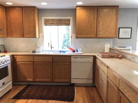 Backsplash With Honey Oak Cabinets Kitchen Tiles Subway Tile | Selfbacksplashbtowner