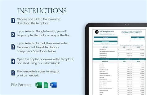 Income Statement Templates - Google Docs, Google Sheets, Excel, Word ...