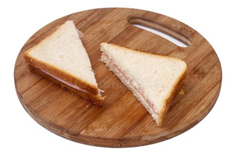 Triangle Toast Sandwiches With Ham Stock Photo - Image: 53767461