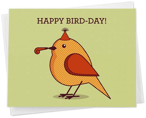 Amazon.com: Cute Bird Birthday Greeting Card -"Happy Bird-Day": Handmade