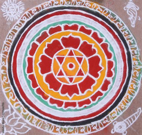 Indian Traditional Colorful rangoli Stock Photo | Adobe Stock