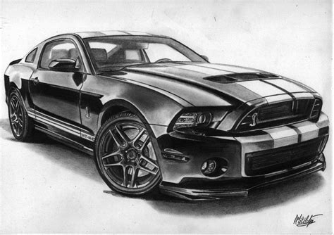 Shelby GT500 2013 drawing by alainmi Shelby Gt500, Car Drawing Pencil ...