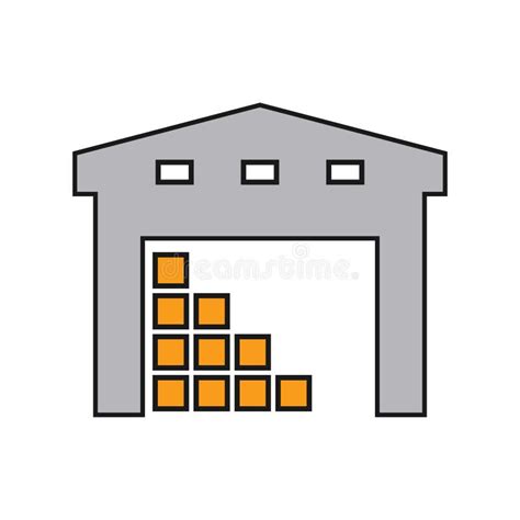 Warehouse Building Silhouette Icon Stock Vector - Illustration of estate, pallet: 125539081