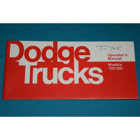 Original 1975 dodge Truck Owners manual