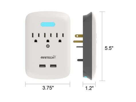 Light Sensor Outlet with USB (2-Pack)