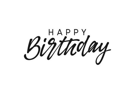 Happy Birthday Brush Script Style Hand Lettering Illustrations, Royalty ...