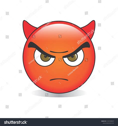 Red Angry Devil Emoji Vector Stock Vector (Royalty Free) 1047298597 ...