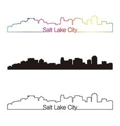 Salt lake city utah skyline city silhouette Vector Image