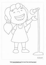 Girl Singing Coloring Pages sketch template