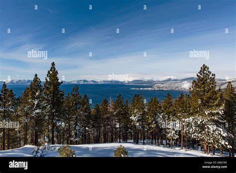 View of Lake Tahoe from the mountain Stock Photo - Alamy