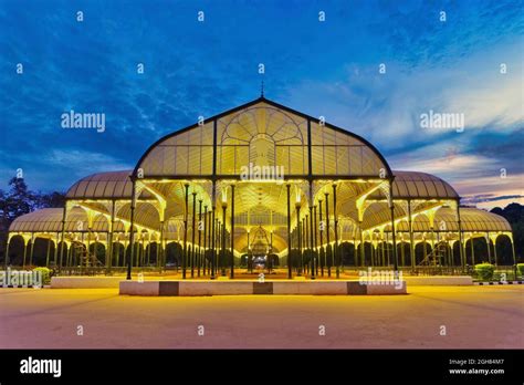 Bangalore India, night city skyline at Lalbagh Park glass house Stock Photo - Alamy