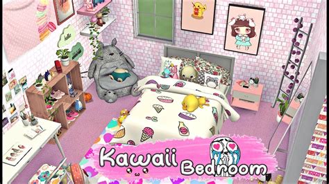 The Sims 4: Kawaii Bedroom + CC links/ Speed Build♥ - YouTube