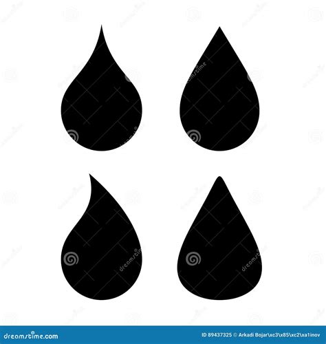 Water Drop Vector Silhouette Icon Stock Vector - Illustration of close ...