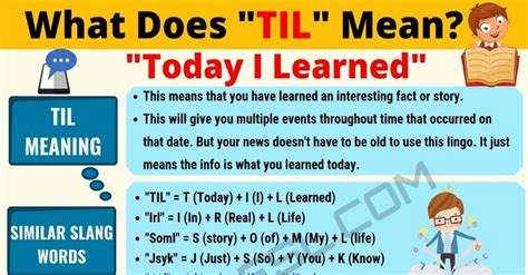 TIL Meaning: What Does TIL Mean? Useful Text Conversations | Text abbreviations, Fun facts ...