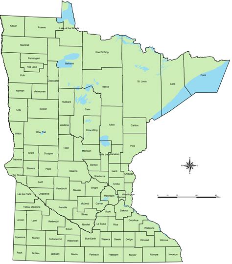 Counties of Minnesota Map • Mapsof.net