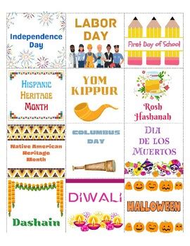 Multicultural Holidays Calendar Pieces by Spots on a Giraffe | TPT