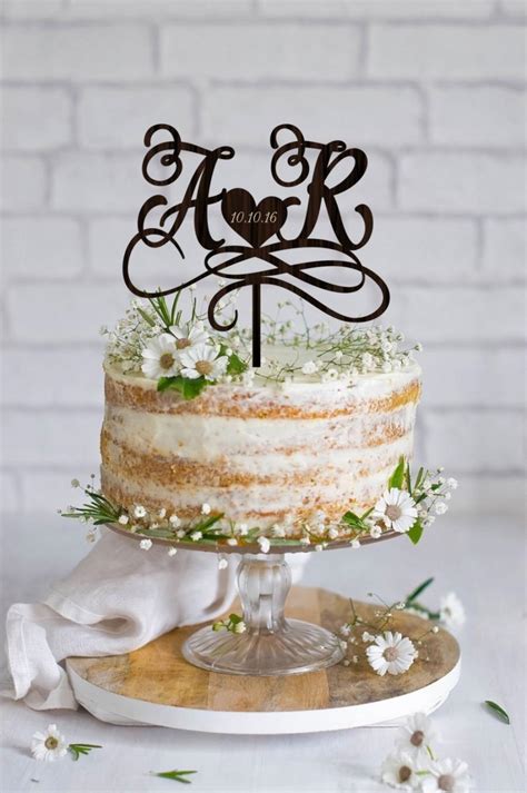 Wedding Cake Topper Initials Cake Topper Names Personalized Wedding ...