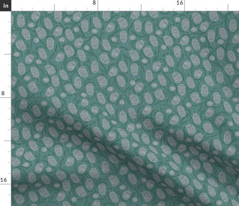 Rolly Pollies fabric Teal Medium Size Fabric | Spoonflower