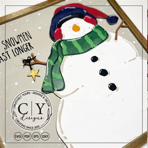 Snowman Sign SVG Digital File Laser File - Etsy