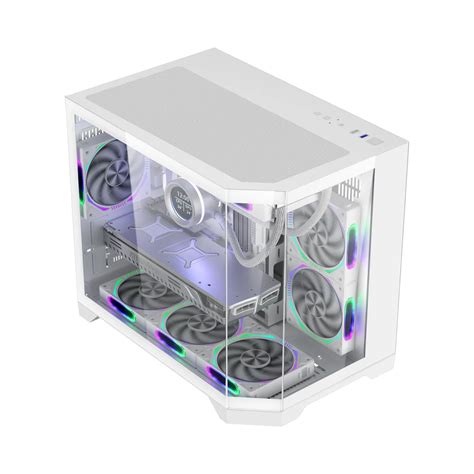 COOLMAN SPECTRA MATX GAMING CASE – WHITE | THREE-SIDE HD GLASS PANEL | SIDE PANEL VENTILATION ...