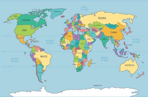 Simple World Map | Mapa mundi, Mapa mundi para colorir, Mapa mundi colorido