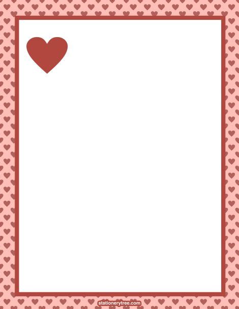 Free Valentine Stationery and Writing Paper | Valentines day border, Writing paper printable ...