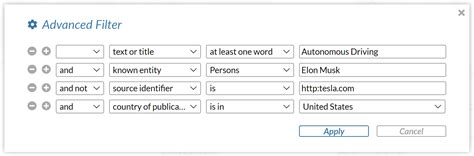 Advanced Search Options - webLyzard technology