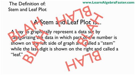 Definition of Stem and Leaf Plot - YouTube