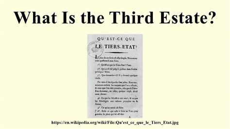 What Is the Third Estate? - YouTube