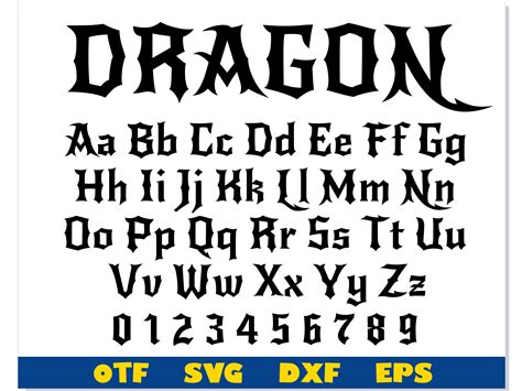 Dragon Font Otf Dragon Font Svg Dragon Letters Svg Tattoo - Etsy UK