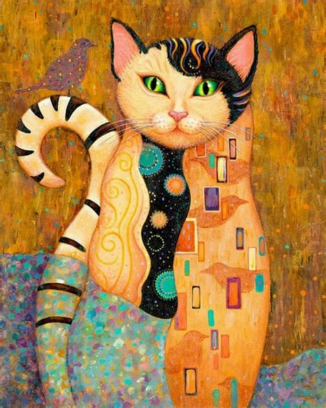 Audubon by Marjorie Sarnat. | Klimt art, Cat art, Cat painting