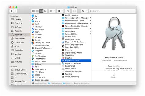 Reset Keychain Password on mac