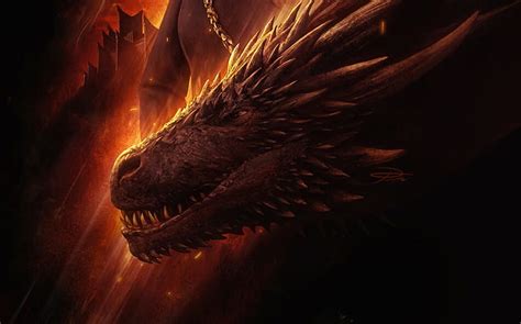 Drogon, dragon, yin yuming, red, fantasy, game of thrones, HD wallpaper ...