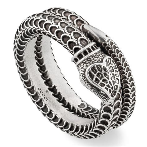 Gucci Garden Silver Snake Ring Size 18 - YBC577294001