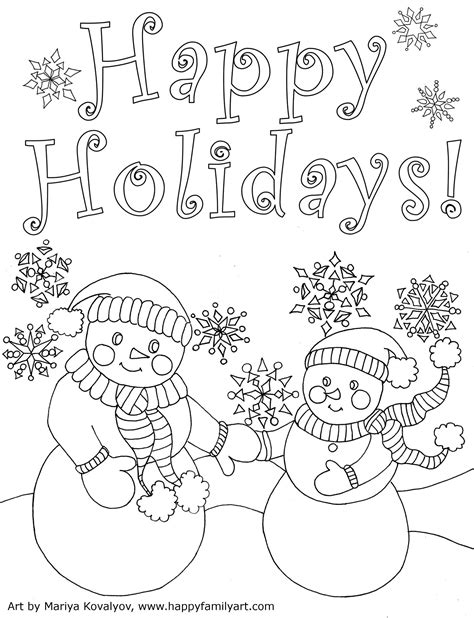 Coloring Pages - Happy Family Art | Christmas coloring cards, Printable ...